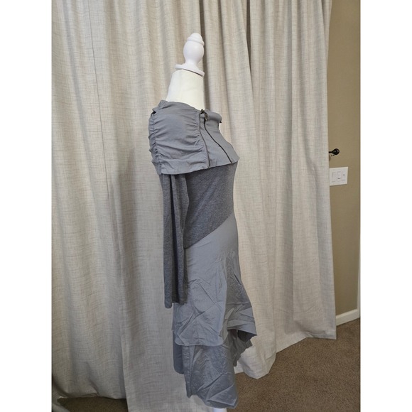 La El Couture Asymmetrical Layered Dress Grey Size Small Lagenlook, Avant-Garde - Picture 4 of 8